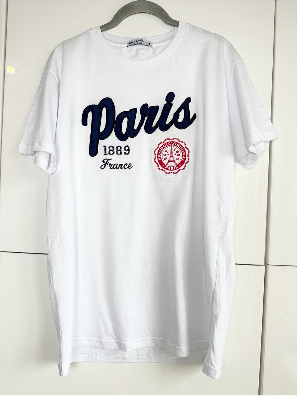 Paris France 1889 White Graphic T-Shirt Size Medium